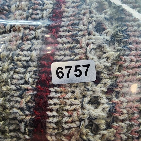 Womens Cato Beige Red Striped Open Knit Sleeveless Cardigan Vest Acrylic 22/24 - Picture 10 of 10